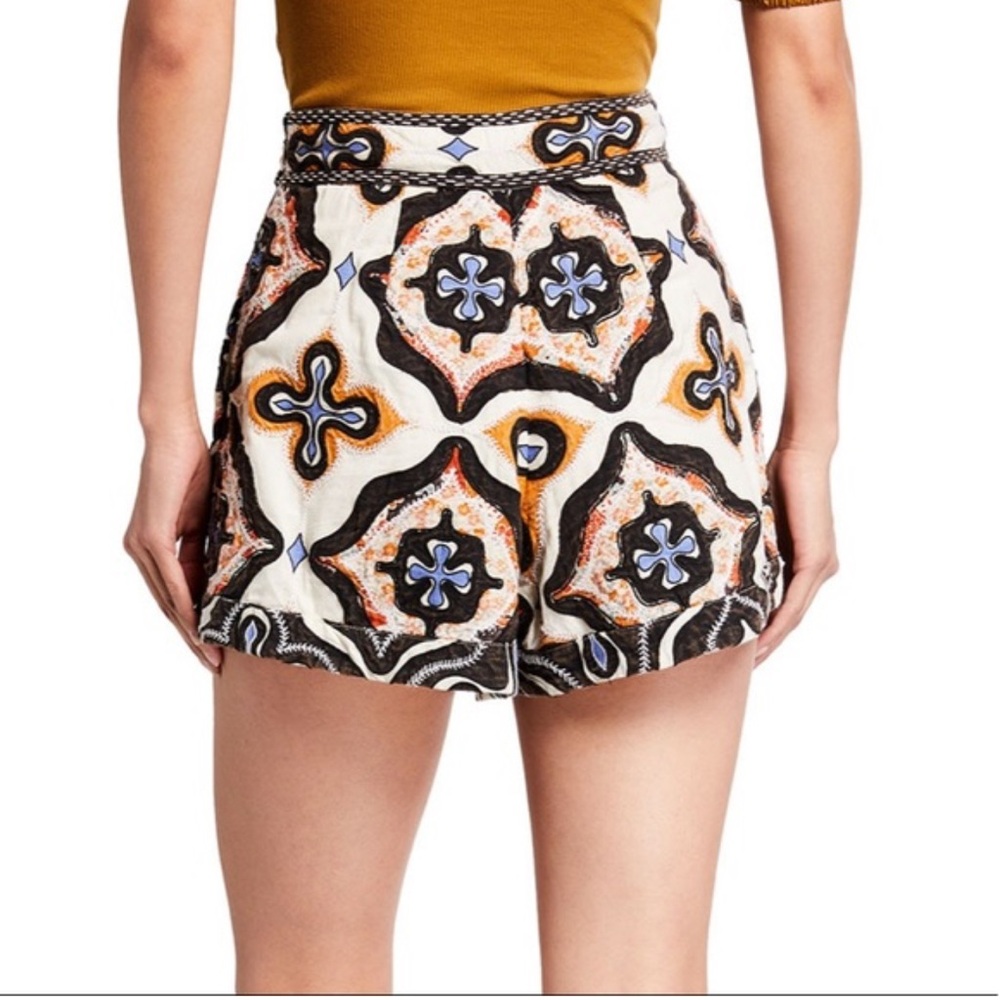 Ulla Johnson Tariq Hand Embroidered  Patchwork Cotton Shorts Size 0 - Picture 8 of 14